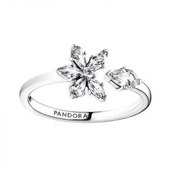 Bague femme taille 52 pandora ouverte herbier scintillant argent 925/1000 - plus-de-bagues-femmes - edora - 0