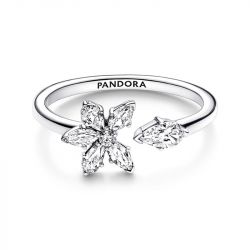 Bague femme taille 52 pandora ouverte herbier scintillant argent 925/1000 - plus-de-bagues-femmes - edora - 2