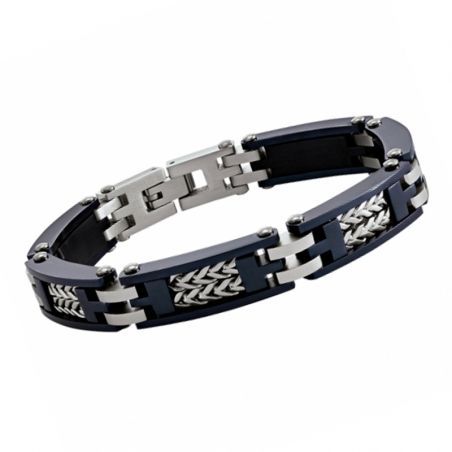 Bracelet or & argent, bracelet plaqué or, bracelet cuir & tissu (12) - plus-de-bracelets-hommes - edora - 2