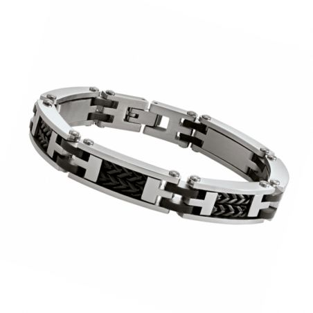 Bracelet or & argent, bracelet plaqué or, bracelet cuir & tissu (12) - plus-de-bracelets-hommes - edora - 2