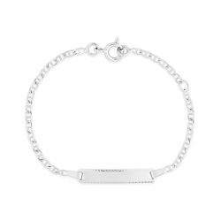 Bracelet bébé gourmette edora or 750/1000 blanc edol227gr-13  - gourmettes - edora - 0