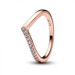 Bague femme taille 50 pandora semi-scintillante vŒu timeless doré rose 14 carats - plus-de-bagues-femmes - edora - 2