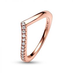 Bague femme taille 50 pandora semi-scintillante vŒu timeless doré rose 14 carats - plus-de-bagues-femmes - edora - 3