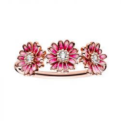 Bague femme taille 56 pandora trio de marguerites rose doré rose 14 carats - plus-de-bagues-femmes - edora - 0