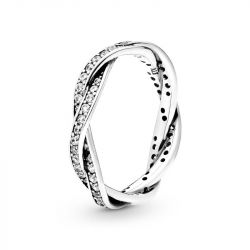 Bague femme taille 52 pandora torsades scintillante argent 925/1000 - plus-de-bagues-femmes - edora - 2