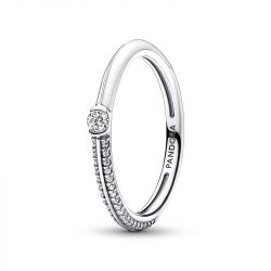 Bague femme taille 52 pandora me double pavÉ & blanche argent 925/1000 - solitaires - edora - 2