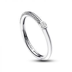 Bague femme taille 52 pandora me double pavÉ & blanche argent 925/1000 - solitaires - edora - 3