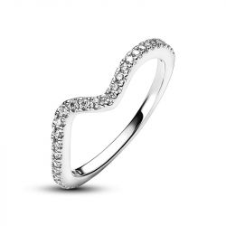 Bague femme taille 50 pandora vague scintillante argent 925/1000 - plus-de-bagues-femmes - edora - 2