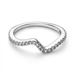 Bague femme taille 50 pandora vague scintillante argent 925/1000 - plus-de-bagues-femmes - edora - 3