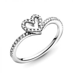 Bague femme taille 50 pandora cŒur vŒu scintillant argent 925/1002 - plus-de-bagues-femmes - edora - 3