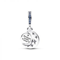 Charm femme pandora pendant rotatif lune scintillante argent 925/1000 - charms - edora - 2