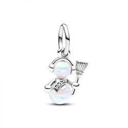 Charm femme pandora pendant bonhomme de neige opalescent argent 925/1000 - charms - edora - 0