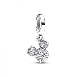 Charm femme pandora disney pendant tÊte de mickey silhouette scintillante argent 925/1000 - charms - edora - 0