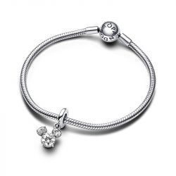 Charm femme pandora disney pendant tÊte de mickey silhouette scintillante argent 925/1000 - charms - edora - 3