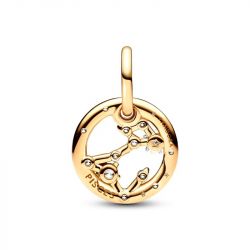 Charm femme pandora pendant signe du poisson doré 14 carats - charms - edora - 2