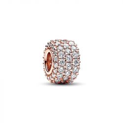 Charm femme clip pandora triple rang pavÉ scintillant doré rose 14 carats - clips - edora - 0