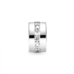 Charm femme clip pandora rangÉe scintillante incolore argent 925/1000 - clips - edora - 2