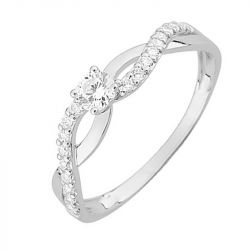 Bague femme solitaire edora or 375/1000  blanc et oxydes edo09sa360gz - solitaires - edora - 1