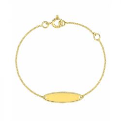 Bracelet bébé gourmette edora or 375/1000 jaune maille forçat edo9kfr30bd6-14 - gourmettes - edora - 0