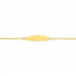 Bracelet bébé gourmette edora nuage or 375/1000 jaune maille forçat edo9kf50bbn-14 - gourmettes - edora - 1