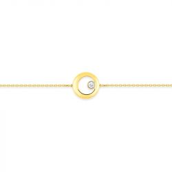 Bracelet femme edora cercle or 375/1000 jaune diamant - chaines - edora - 0