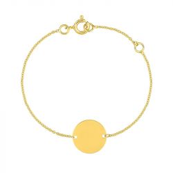 Bracelet bébé gourmette edora or 375/1000 jaune maille forçat edo9kfr30v4-14 - gourmettes - edora - 0