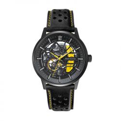 Montre automatique homme pierre lannier paddock cuir perforé noir - automatiques - edora - 0