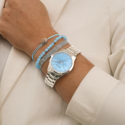 Coffret montre femme pierre lannier roxane acier argenté et bijoux les interchangeables assortis - analogiques - edora - 3