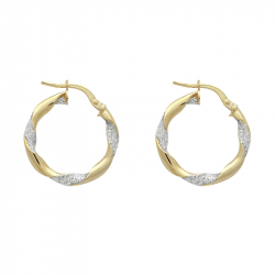 Boucles d'oreilles femme créoles or 375/1000 jaune et glitter - boucles-d-oreilles-or-375-1000 - edora - 0