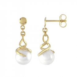 Boucles d'oreilles femme pendantes or 375/1000 et perles -  - edora - 0