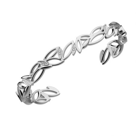 Bracelet or & argent, bracelet plaqué or, bracelet cuir & tissu (14) - joncs - edora - 2