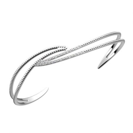 Bracelet or & argent, bracelet plaqué or, bracelet cuir & tissu (16) - joncs - edora - 2