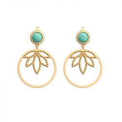 Boucles d'oreilles femme les cadettes lotus perle laiton doré - boucles-d-oreilles-femme - edora - 0