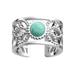 Bague femme les cadettes lotus perle verte laiton argenté - plus-de-bagues-femmes - edora - 0