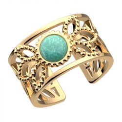 Bague femme les cadettes lotus perle verte laiton doré - plus-de-bagues-femmes - edora - 1