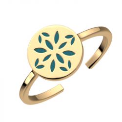 Bague femme les cadettes lotus vert laiton doré - plus-de-bagues-femmes - edora - 1