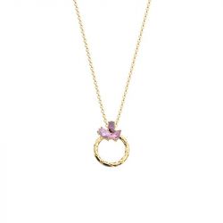 Collier femme les cadettes rose du dÉsert laiton doré - plus-de-colliers-femmes - edora - 0