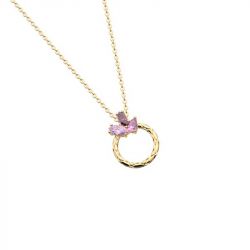 Collier femme les cadettes rose du dÉsert laiton doré - plus-de-colliers-femmes - edora - 1