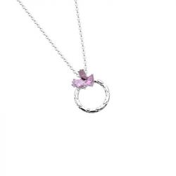 Collier femme les cadettes rose du dÉsert laiton argenté - plus-de-colliers-femmes - edora - 1