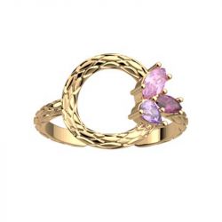 Bague femme les cadettes rose du dÉsert laiton doré - plus-de-bagues-femmes - edora - 0