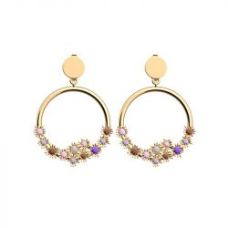 Boucles d'oreilles femme les cadettes fleur de cactus laiton doré - boucles-d-oreilles-femme - edora - 0