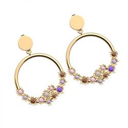 Boucles d'oreilles femme les cadettes fleur de cactus laiton doré - boucles-d-oreilles-femme - edora - 1