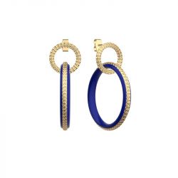 Boucles d'oreilles femme les cadettes reptile bleu laquÉ laiton doré - plus-de-boucles-d-oreilles-fem - edora - 0