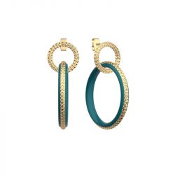 Boucles d'oreilles femme les cadettes reptile vert laquÉ laiton doré - plus-de-boucles-d-oreilles-fem - edora - 0