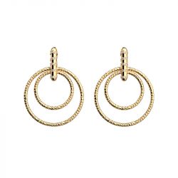 Boucles d'oreilles femme les cadettes pelage laiton doré - plus-de-boucles-d-oreilles-fem - edora - 0