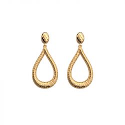 Boucles d'oreilles femme les cadettes reptile goutte laiton doré - plus-de-boucles-d-oreilles-fem - edora - 0