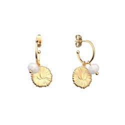 Boucles d'oreilles femme les cadettes summer lotus perles nude laiton doré - boucles-d-oreilles-femme - edora - 0