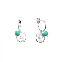 Boucles d'oreilles femme les cadettes summer lotus perles cyan laiton argenté - boucles-d-oreilles-femme - edora - 0