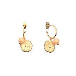 Boucles d'oreilles femme les cadettes summer girafe perles corail laiton doré - boucles-d-oreilles-femme - edora - 0