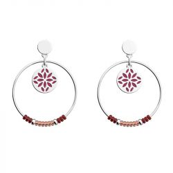 Boucles d'oreilles pendantes femme les cadettes lotus iconic laiton argenté - boucles-d-oreilles-femme - edora - 0